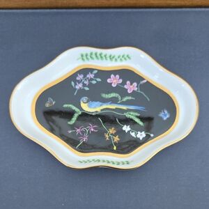 1988 Lynn Chase Designs 'Jaguar Jungle' Hand Painted Porcelain Trinket Tray